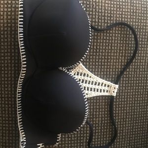 Black crochet 34C bikini top